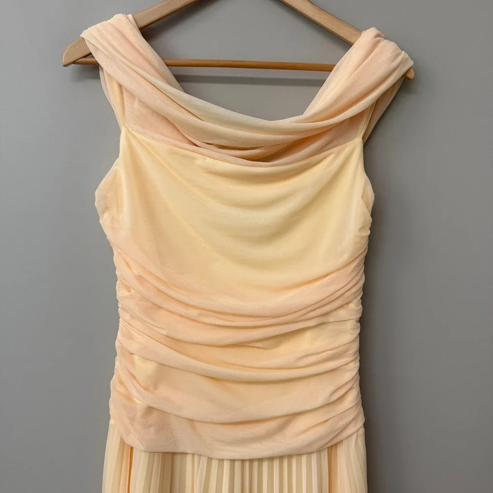 Abercrombie & Fitch Giselle Drop-Waist Maxi Dress Butter Yellow Size Large Tall